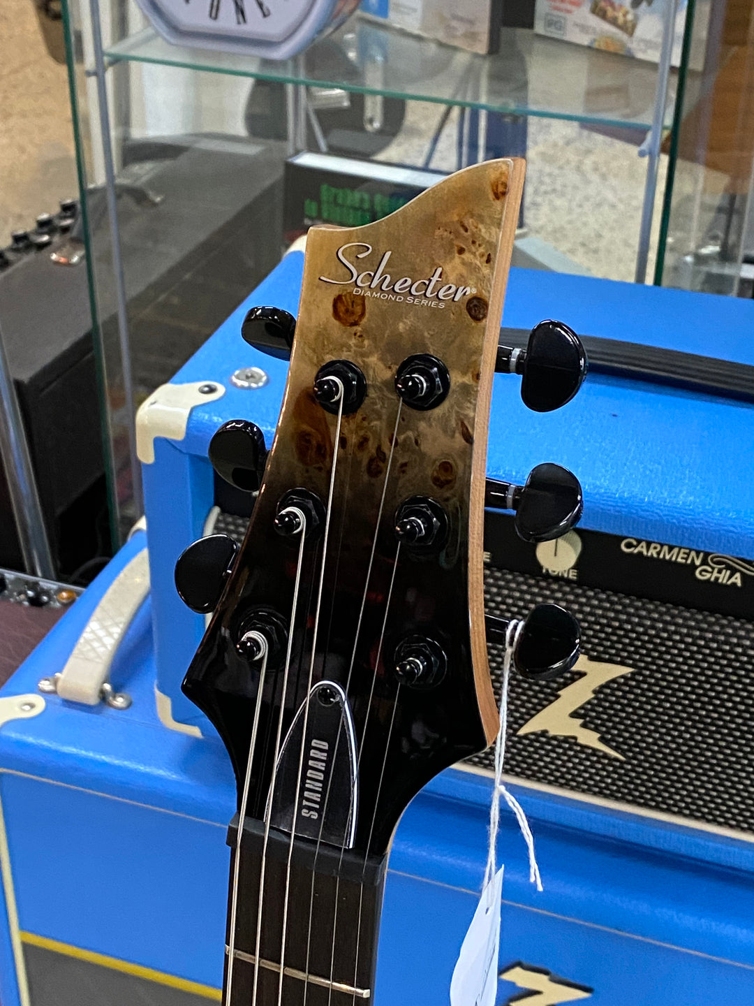 Schecter C-1 Standard | Black Fade Burst Burl