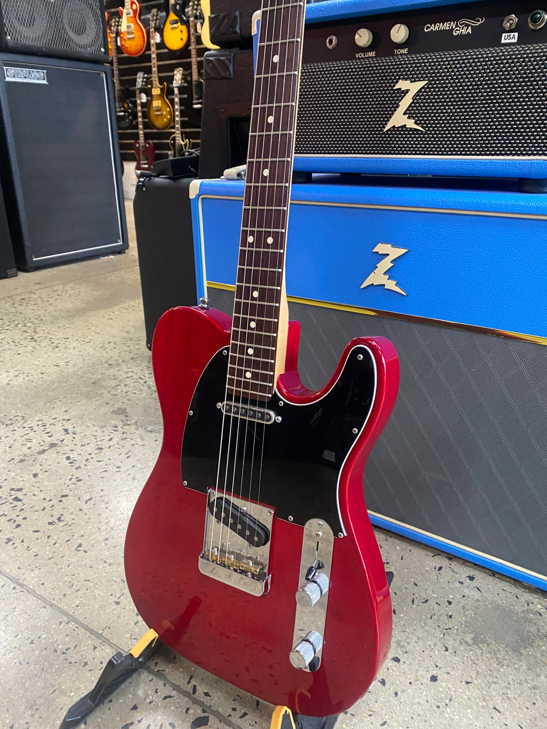 Fender 2017 American Pro Telecaster *modded* w/case Crimson Red Transparent ***pre loved***