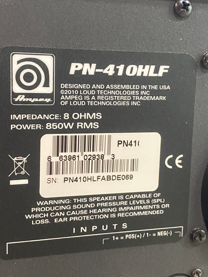 Ampeg USA PN-410HLF Pro Neo 4X10 850W Bass Cab ***Pre Loved***