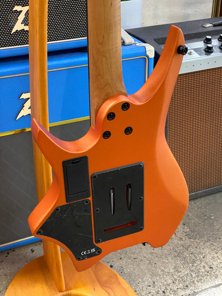 Hils HN5 Headless Electric Guitar | Satin Metallic Coral Orange