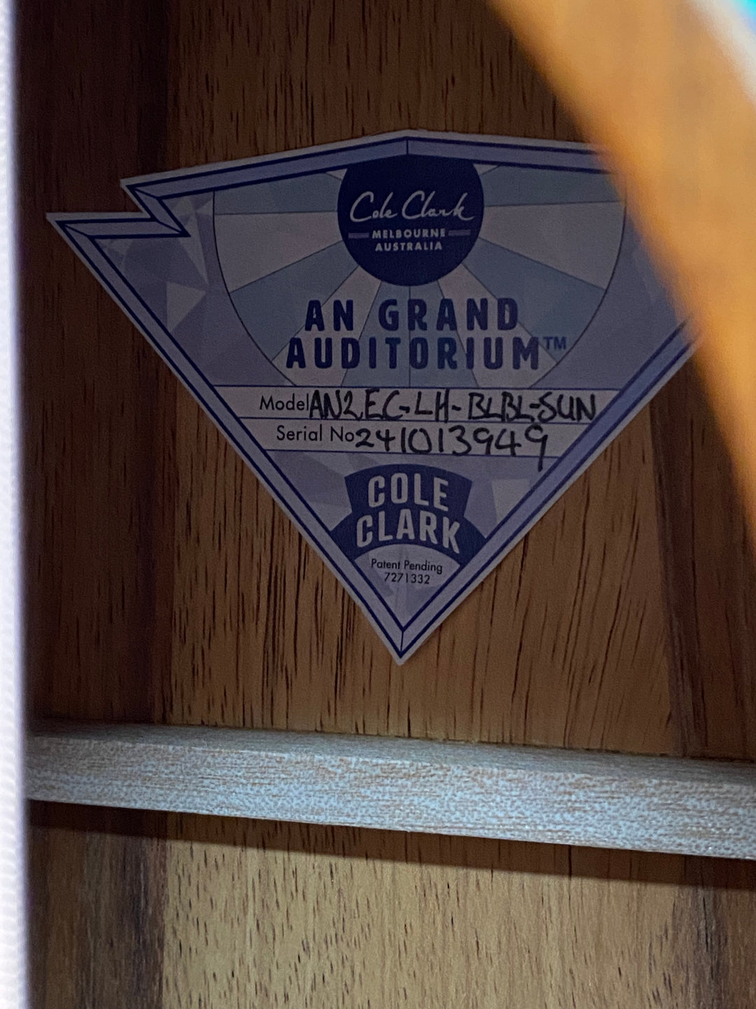 Cole Clark CCAN2EC LH All Blackwood Sunburst