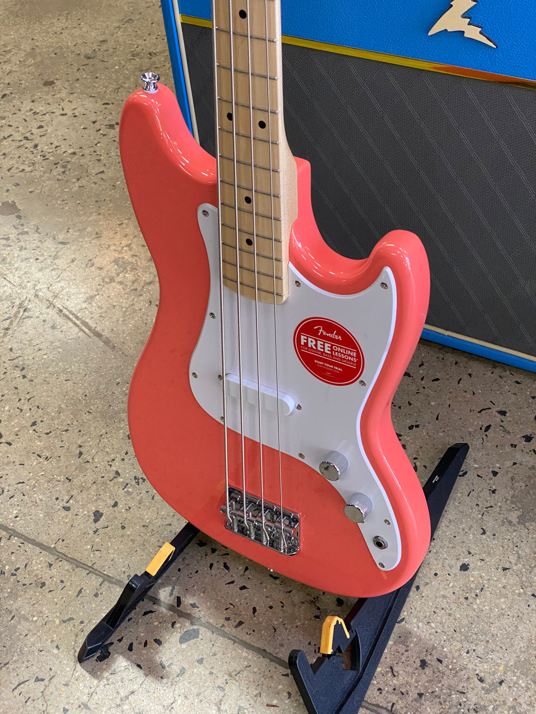 Squier Sonic Bronco Bass | Tahitian Coral
