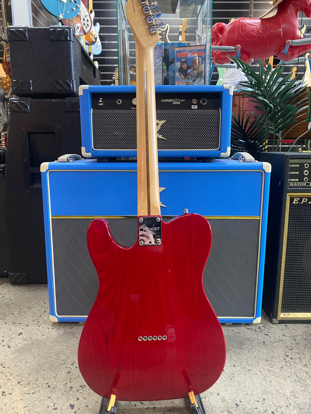 Fender 2017 American Pro Telecaster *modded* w/case Crimson Red Transparent ***pre loved***