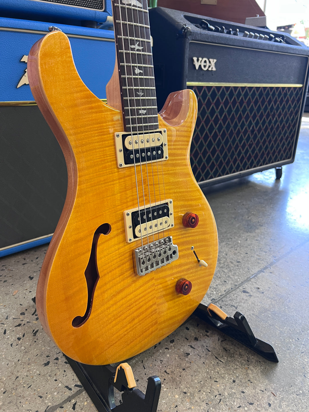 PRS SE 2021 Custom 22 Semi Hollow wbag | Santana Yellow