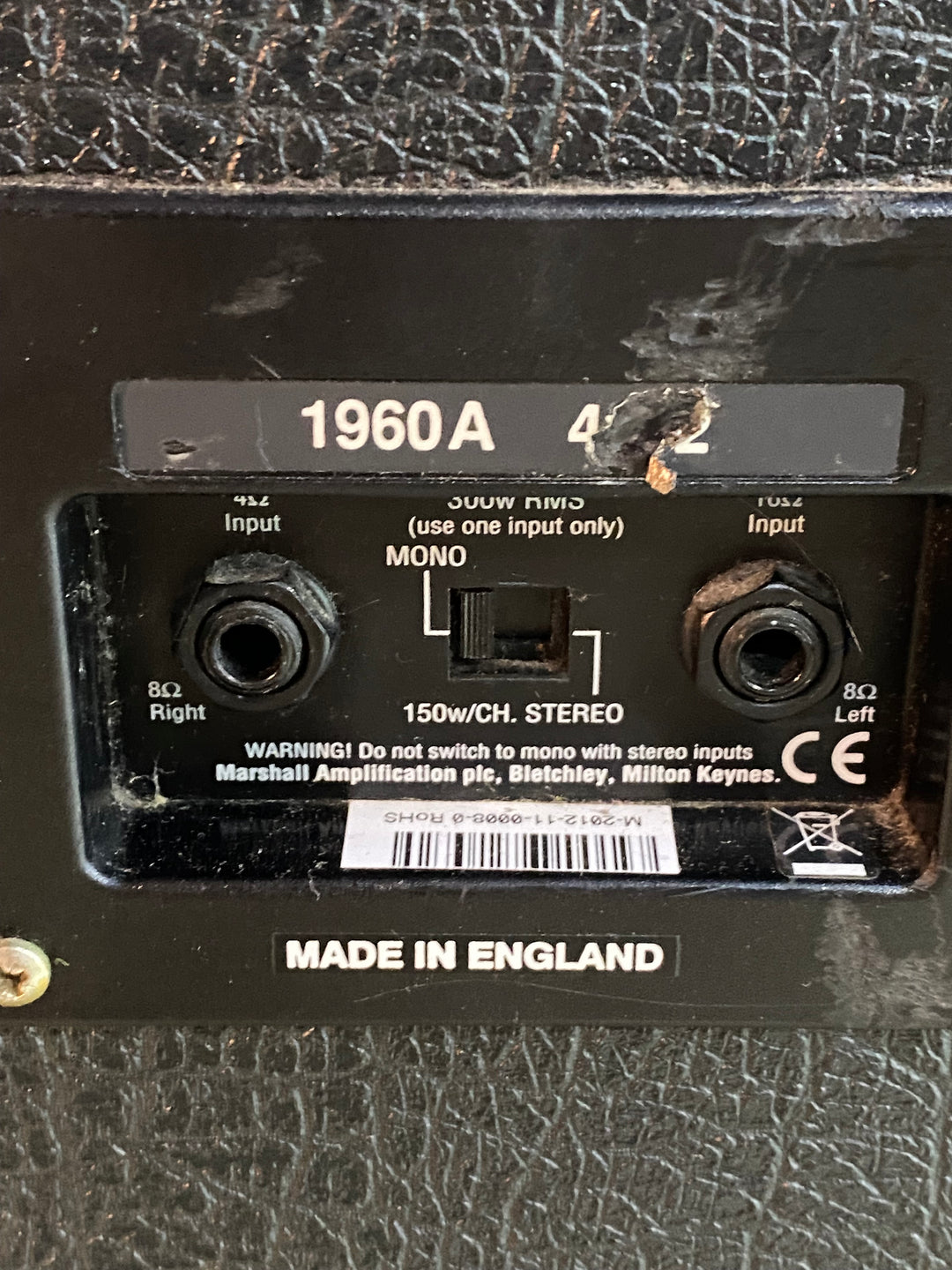 Marshall 2012 50th Anniversary Made In England 1960A Lead 4x12 Speaker Cabinet Pre Loved