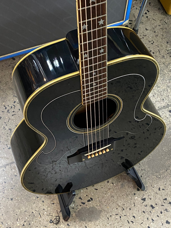 Morris MIJ MJ-405 1981 Jumbo Acoustic Black W/bag ***pre loved***