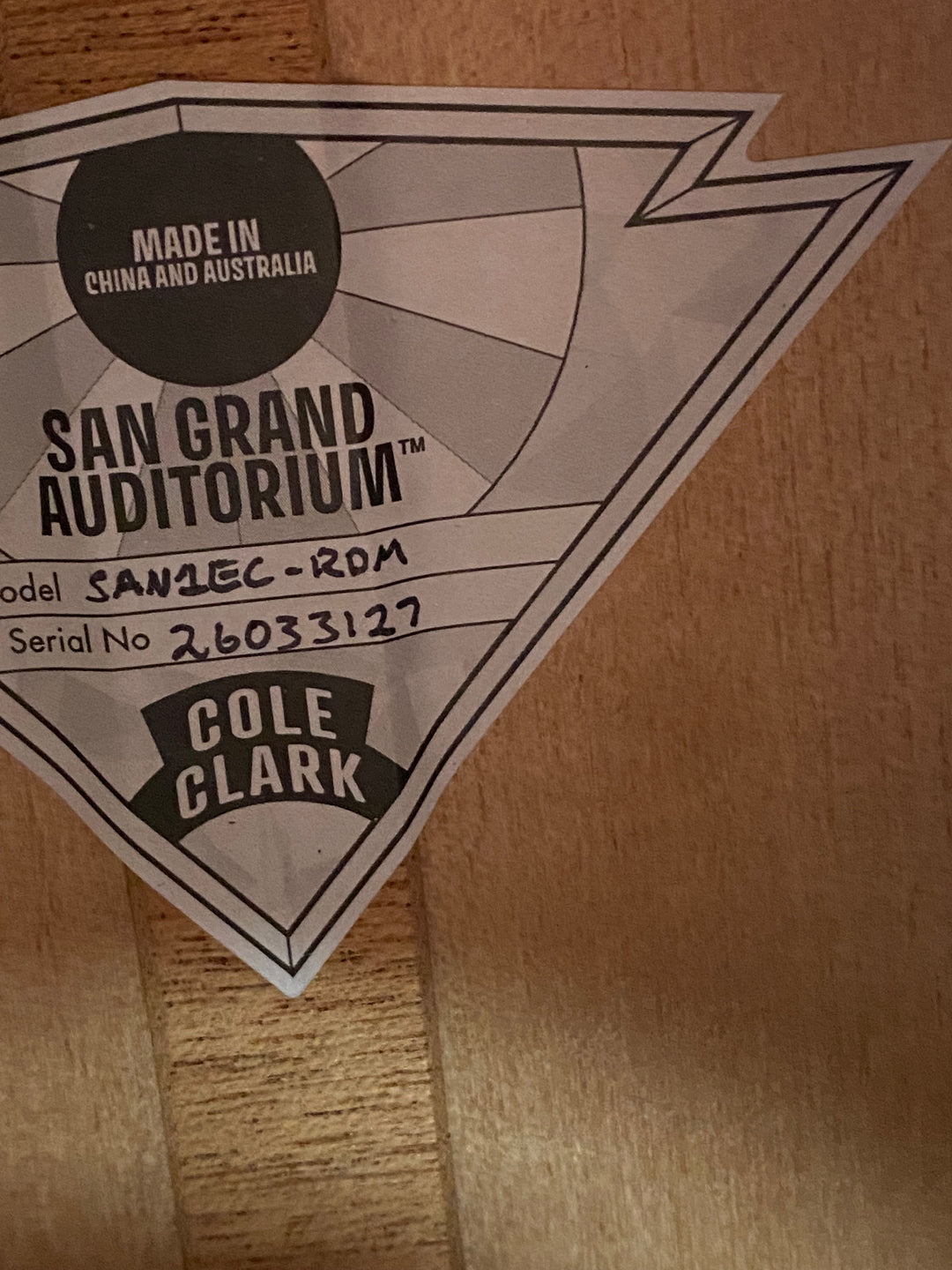 Cole Clark Studio SAN1EC Grand Auditorium Redwood Top Queensland Maple Back and Sides