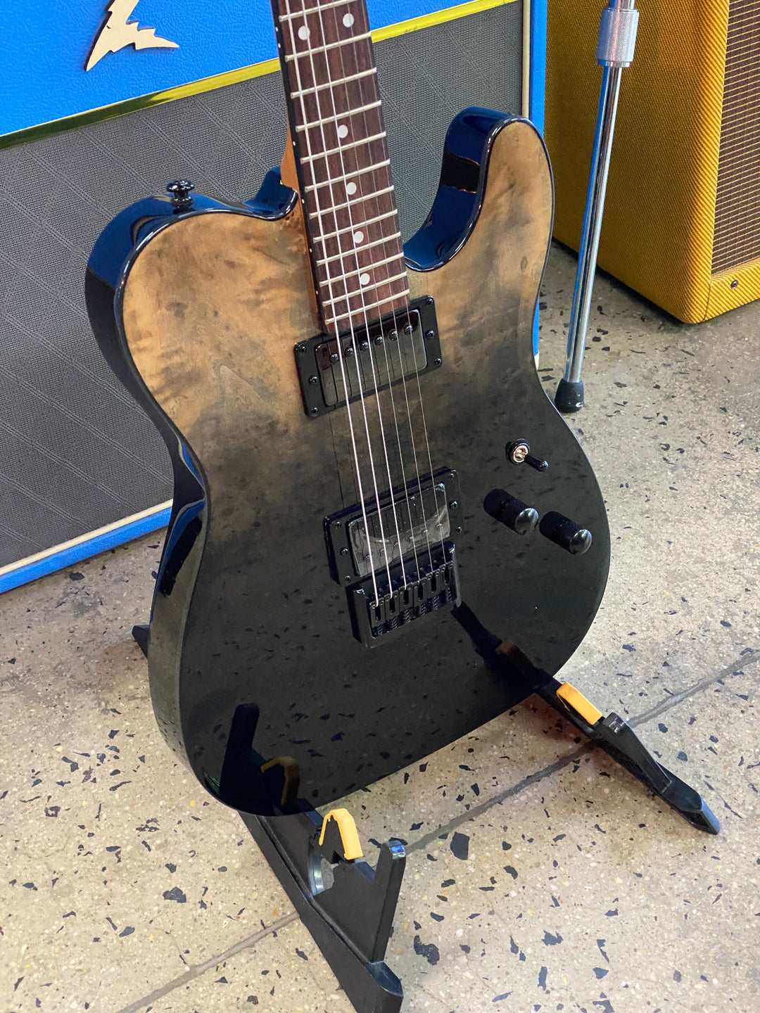 Schecter PT Standard | Black Fade Burst Burl