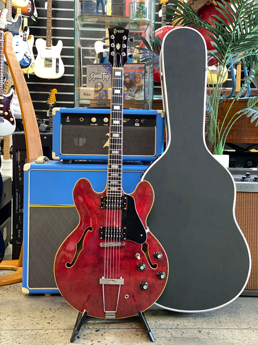 Greco MIJ SA-550 330 Style Early 70's Cherry Red W/case Pre Loved