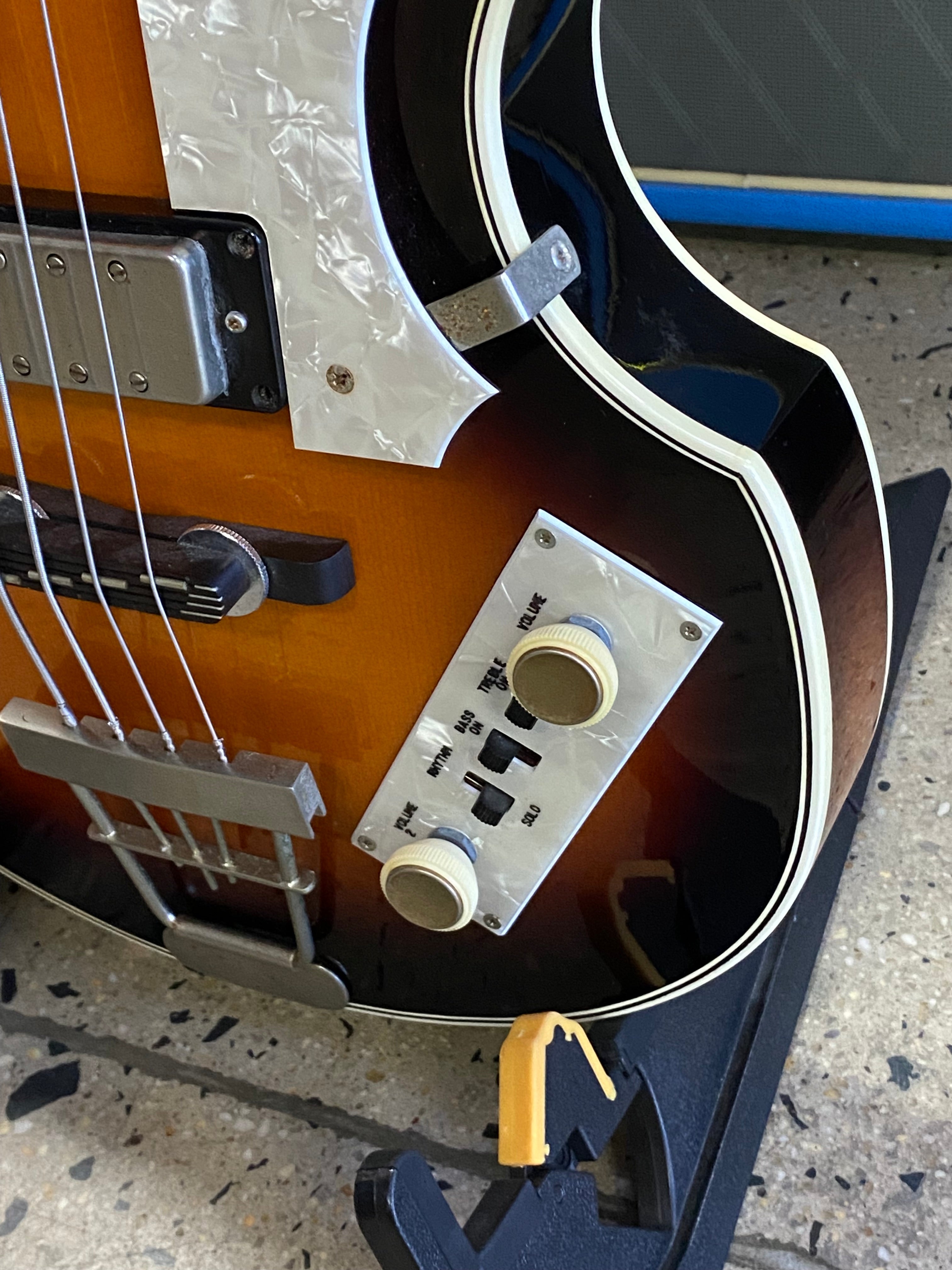 Greco Flying V Bass See Thru Brown Ebony Electric Bass