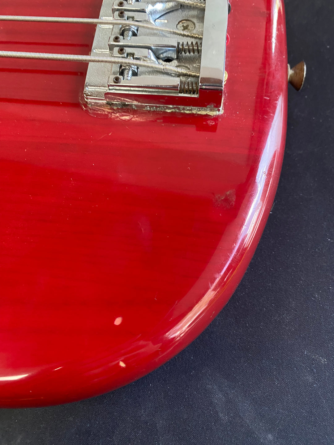 Fender 1981 Musicmaster *Modded w/case | Transparent Red