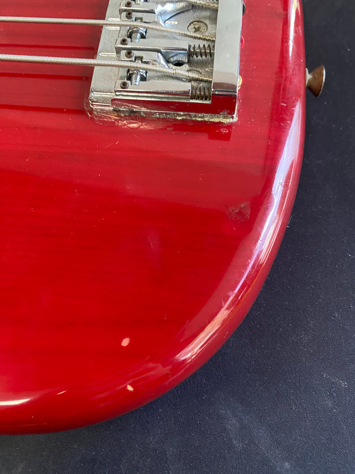 Fender 1981 Musicmaster *Modded w/case | Transparent Red