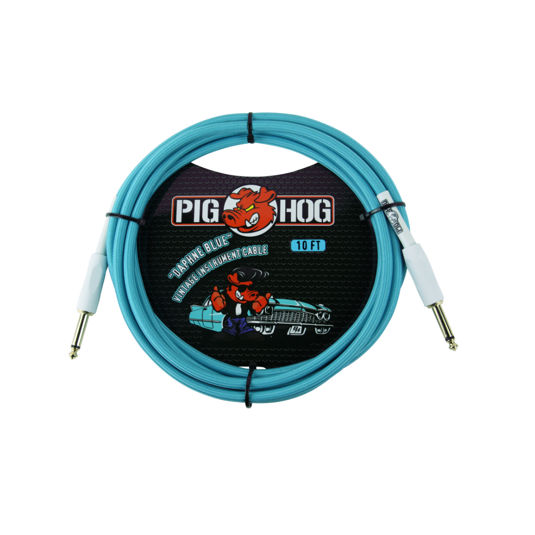 Pig Hog instrument cable 10ft 3 metre - Daphne Blue