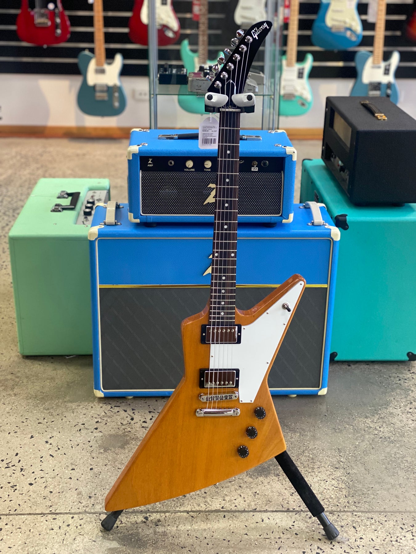 Gibson Explorer Antique Natural A B Musical Instruments