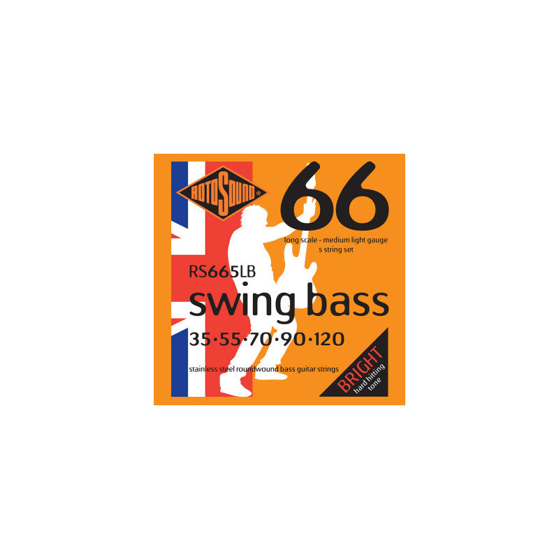 Rotosound RS665LB Swing Bass 66 Long Scale 5-Str 35-90 Stainless Steel Set