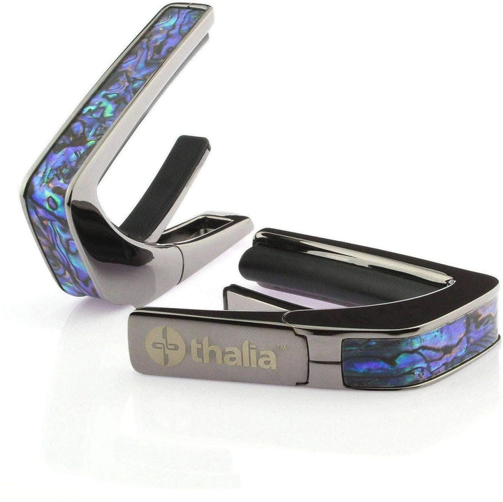 Thalia 'Blue Abalone' Exotic Shell Series Guitar Capo - Black Chrome