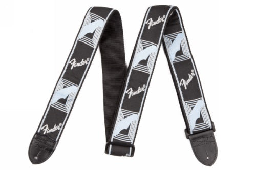 Fender 2" Monogrammed Strap Black/Light Grey/Blue