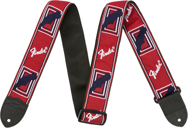 Fender 2 Monogrammed Strap Red/White/Blue