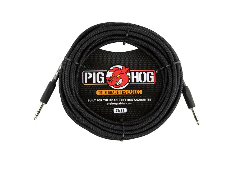 Pig Hog Vintage Series “Black Woven” TRS Cable 25 ft