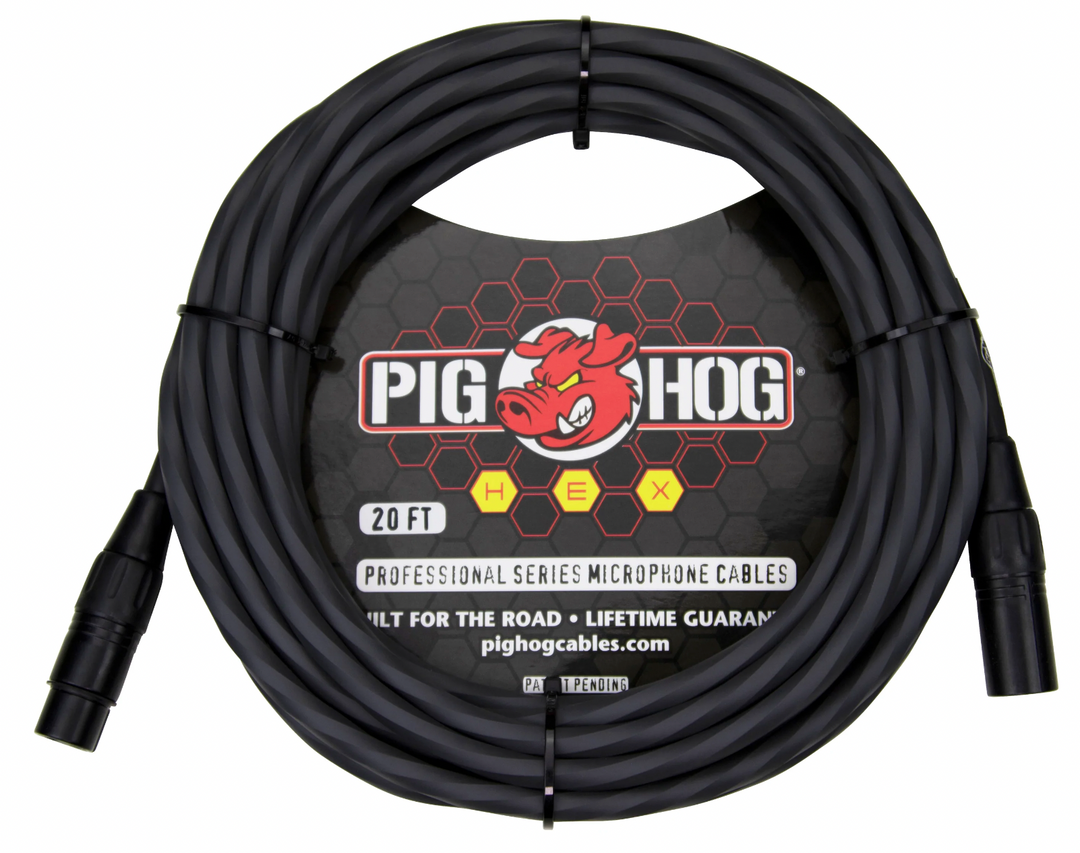 Pig Hog Hex Series Microphone Cable 20FT Grey