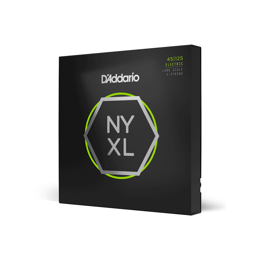 D'addario NYXL 45-125 Light Top/Medium Bottom Long Scale 5-String Bass Strings
